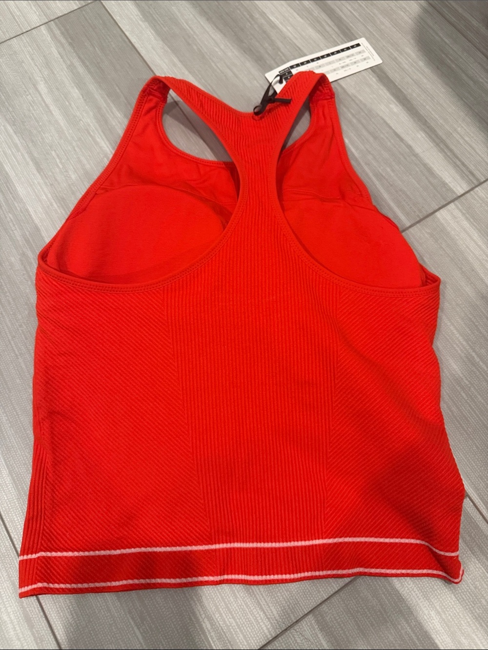 Calia Red Ribbed Racerback Tank with built-in bra - Picture 2 of 3